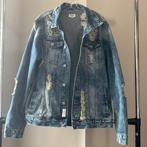 KDNK distressed demin jacket L